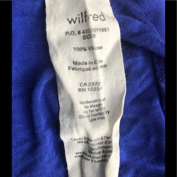 WILFRED royal blue high-low slouchy cropped top L! - Picture 4 of 5